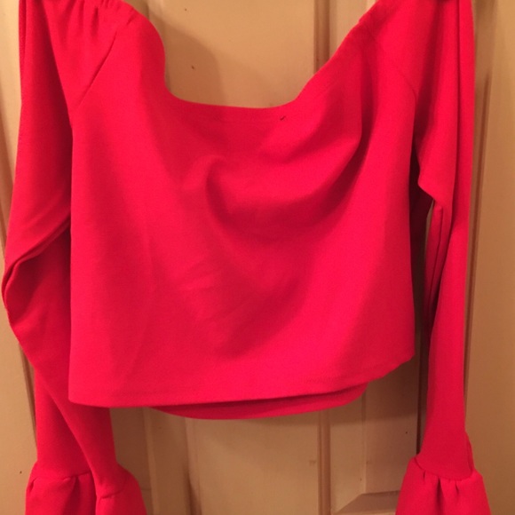 Forever 21 Red Off Shoulder Half Top, Size S - Picture 2 of 2